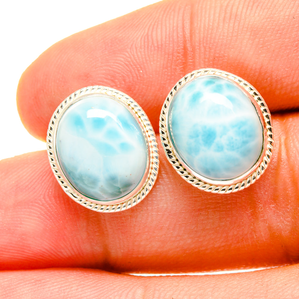 Larimar Earrings handcrafted by Anasilvercos - EARR419336