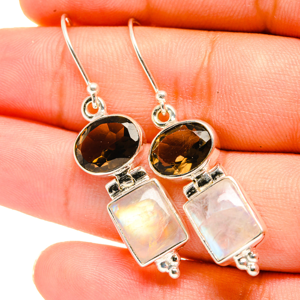 Rainbow Moonstone Earrings handcrafted by Anasilvercos - EARR419338