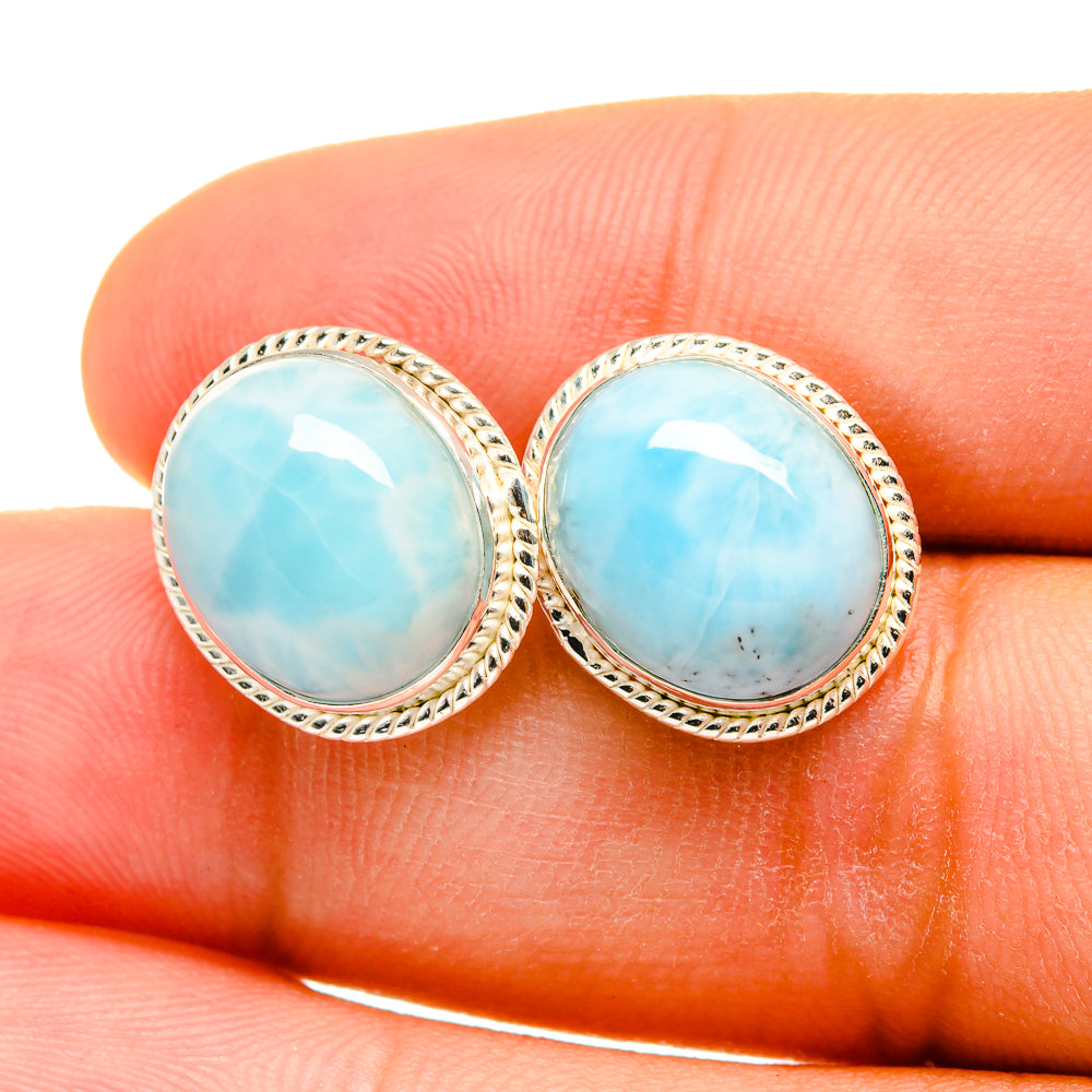 Larimar Earrings handcrafted by Anasilvercos - EARR419353