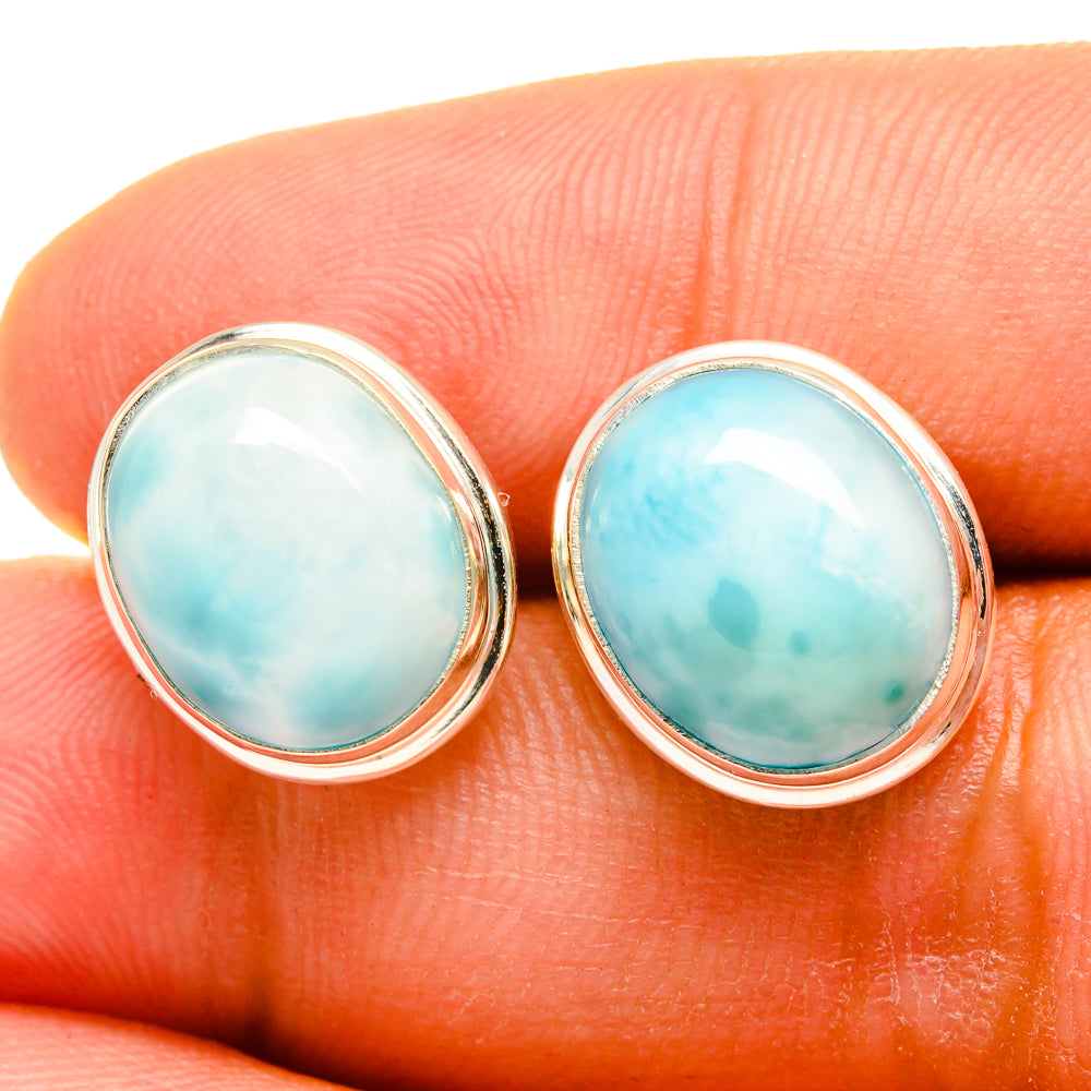 Larimar Earrings handcrafted by Anasilvercos - EARR419371
