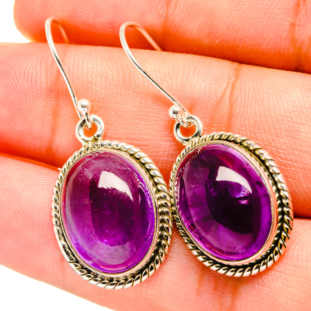 Amethyst Earrings handcrafted by Anasilvercos - EARR419374