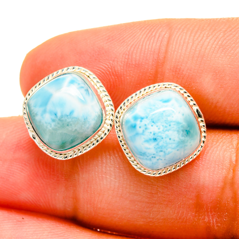 Larimar Earrings handcrafted by Anasilvercos - EARR419379