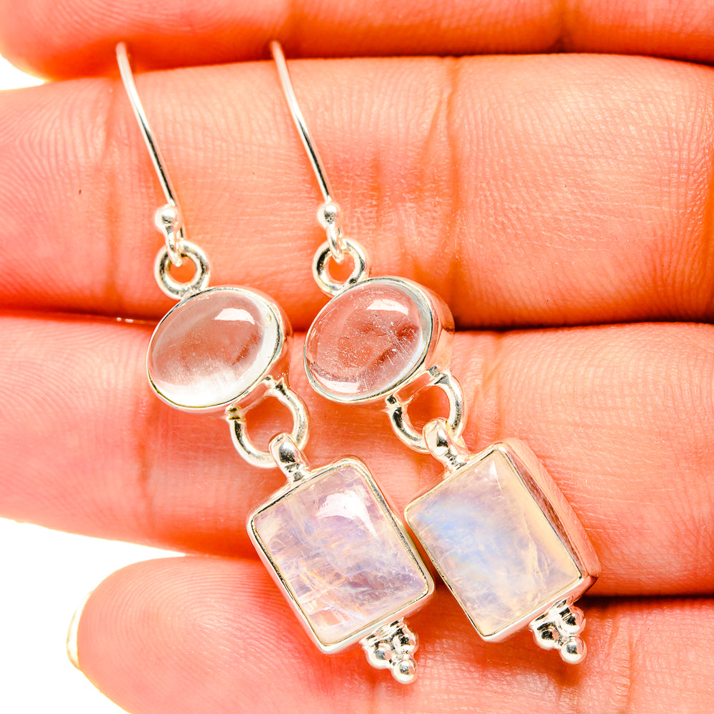 Rainbow Moonstone Earrings handcrafted by Anasilvercos - EARR419387