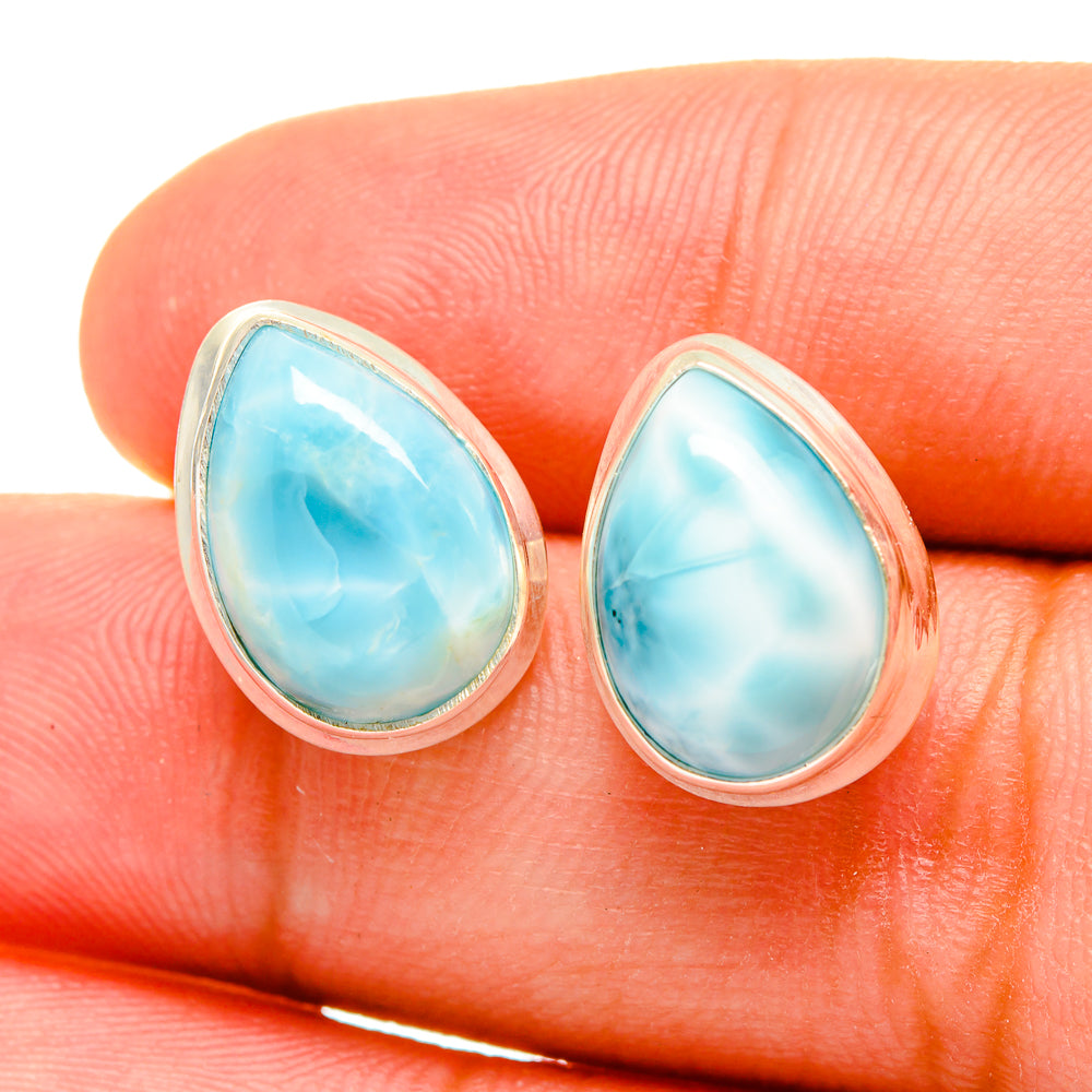 Larimar Earrings handcrafted by Anasilvercos - EARR419392