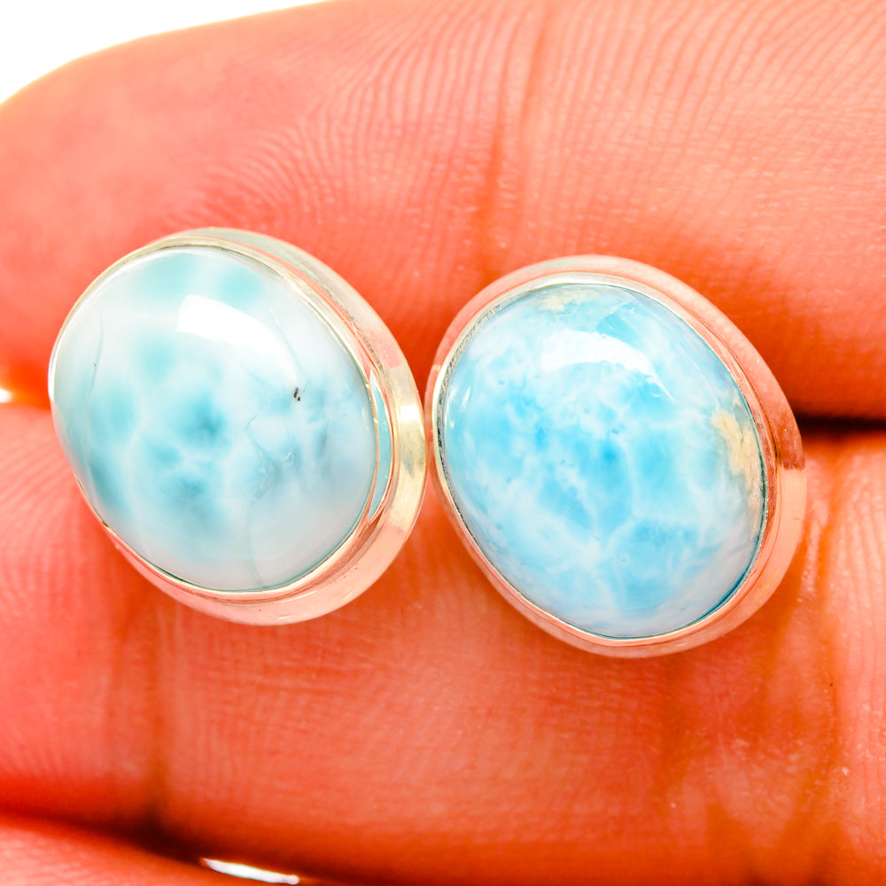Larimar Earrings handcrafted by Anasilvercos - EARR419398