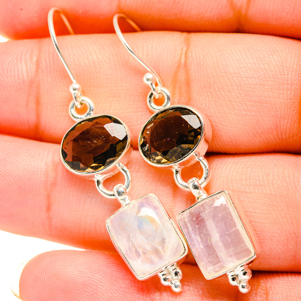Rainbow Moonstone Earrings handcrafted by Anasilvercos - EARR419402