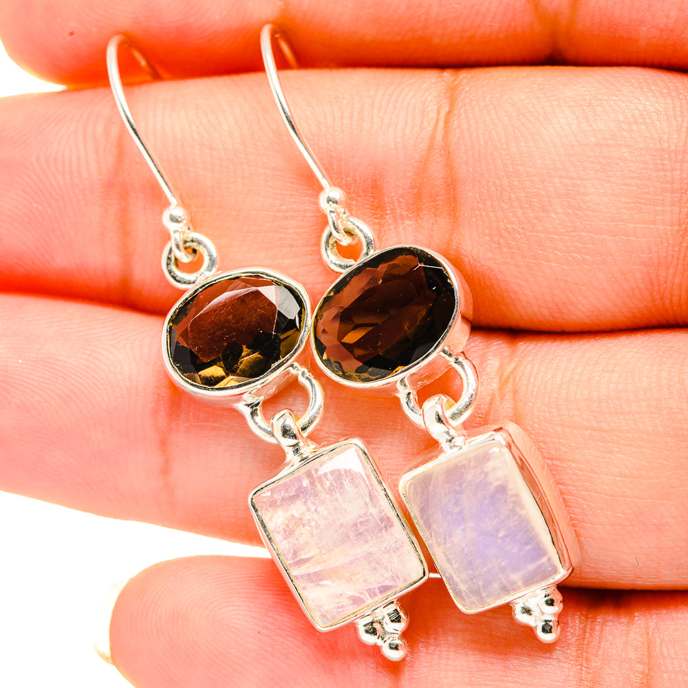 Rainbow Moonstone Earrings handcrafted by Anasilvercos - EARR419432