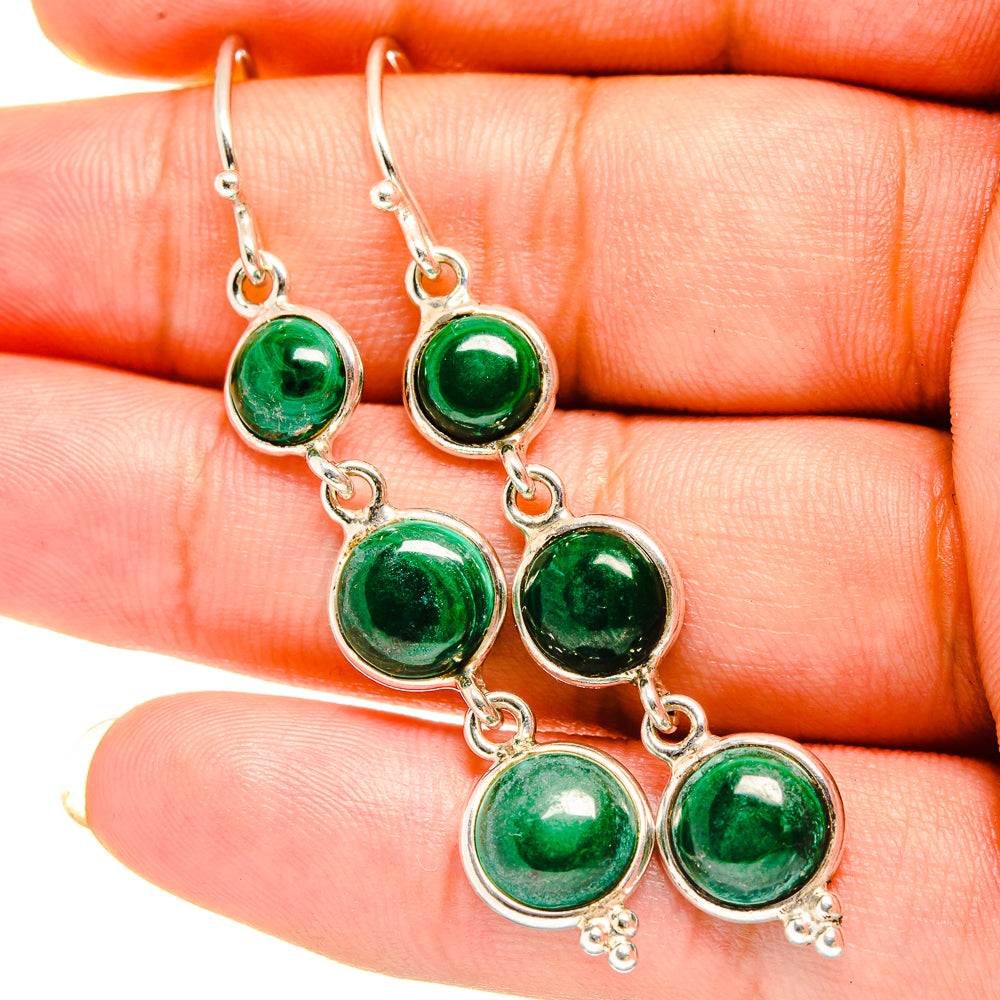 Malachite Earrings handcrafted by Anasilvercos - EARR419441