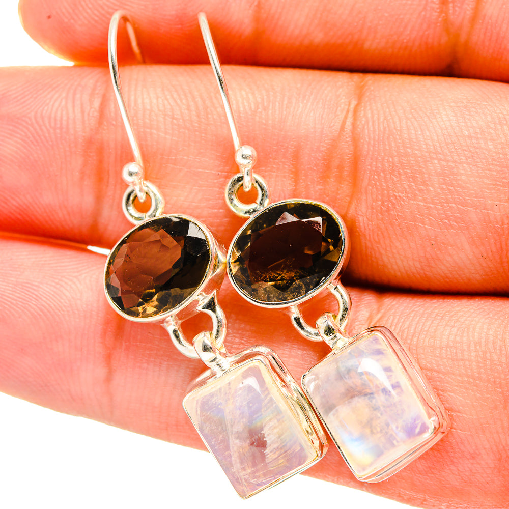 Rainbow Moonstone Earrings handcrafted by Anasilvercos - EARR419444