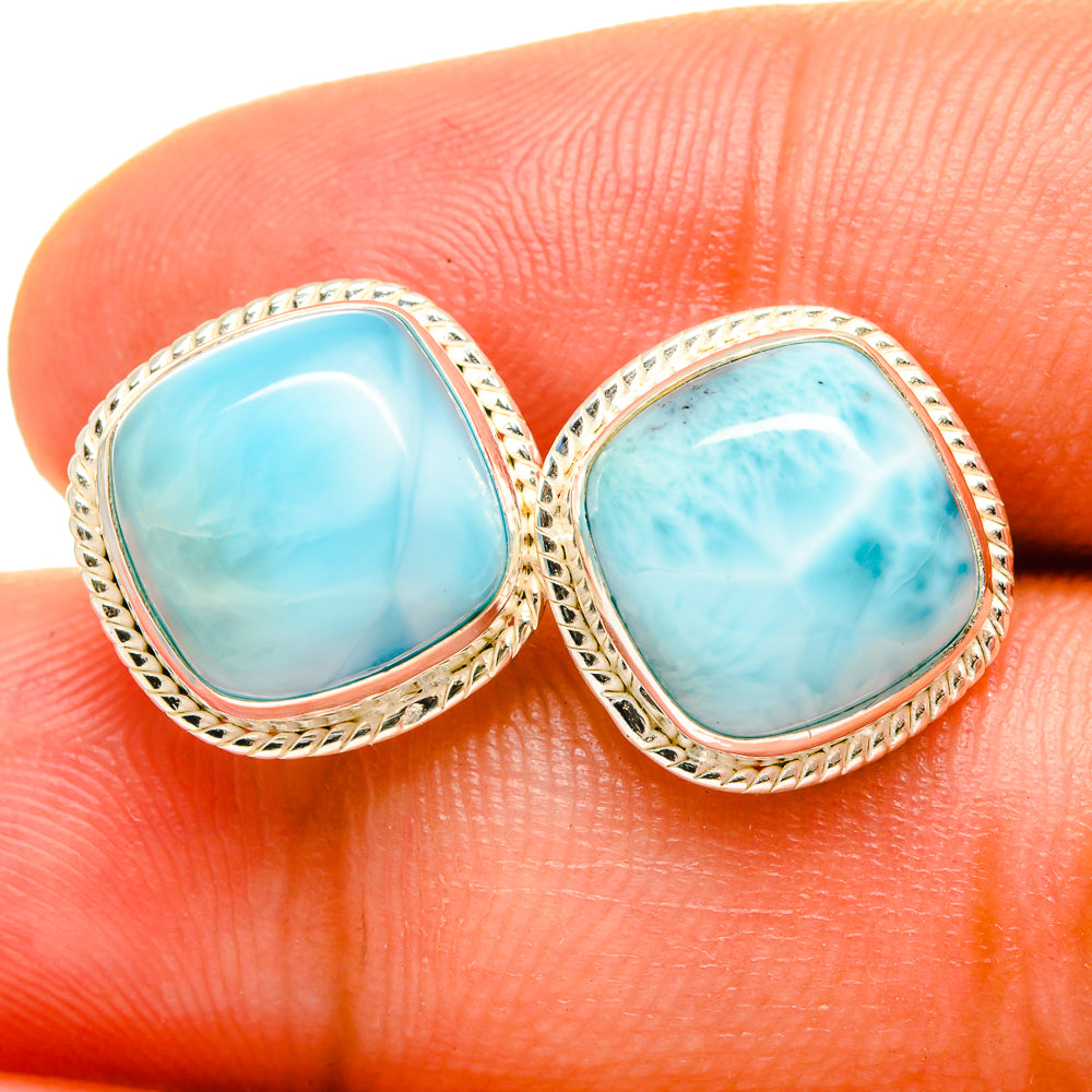 Larimar Earrings handcrafted by Anasilvercos - EARR419457