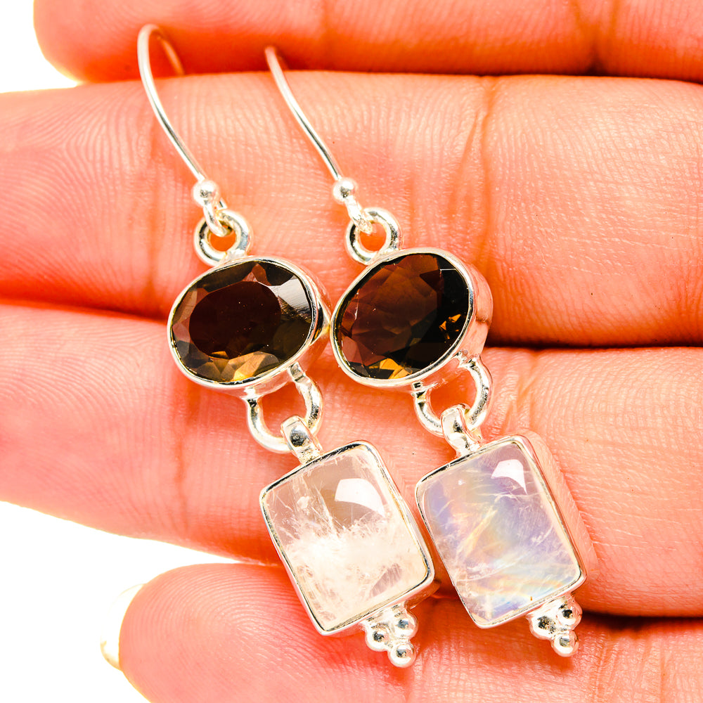 Rainbow Moonstone Earrings handcrafted by Anasilvercos - EARR419462