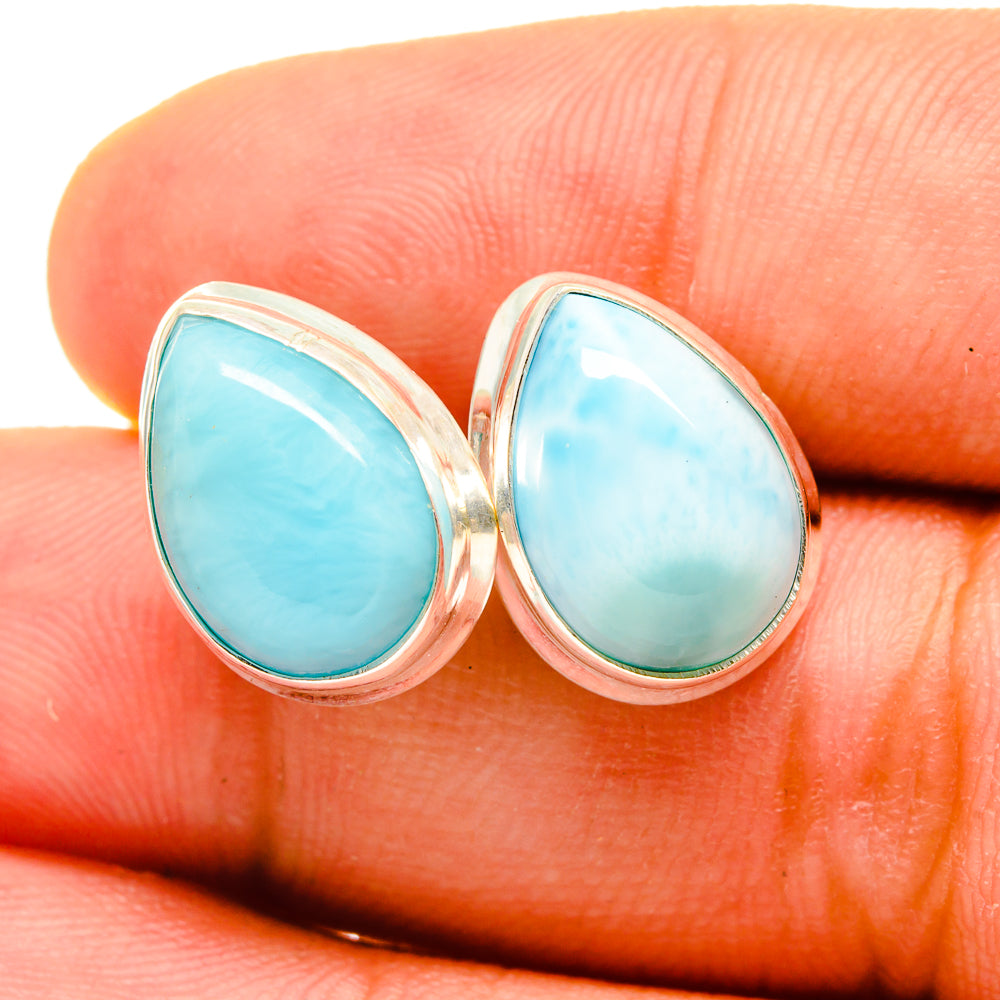 Larimar Earrings handcrafted by Anasilvercos - EARR419472