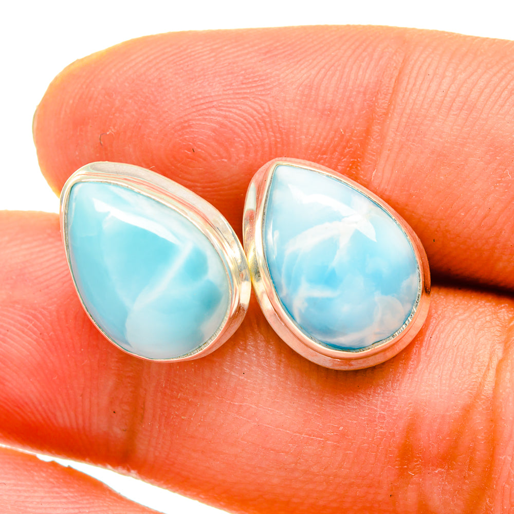 Larimar Earrings handcrafted by Anasilvercos - EARR419484