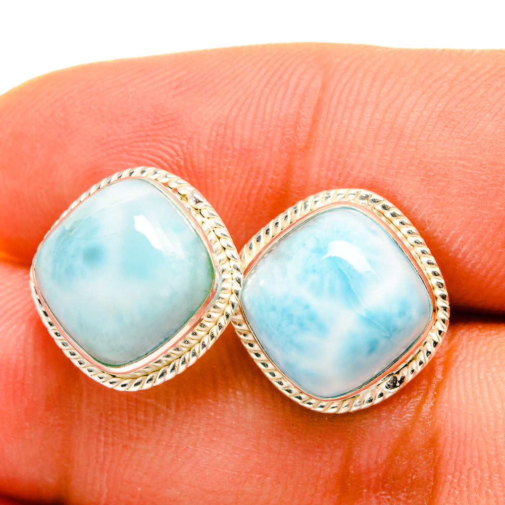 Larimar Earrings handcrafted by Anasilvercos - EARR419490