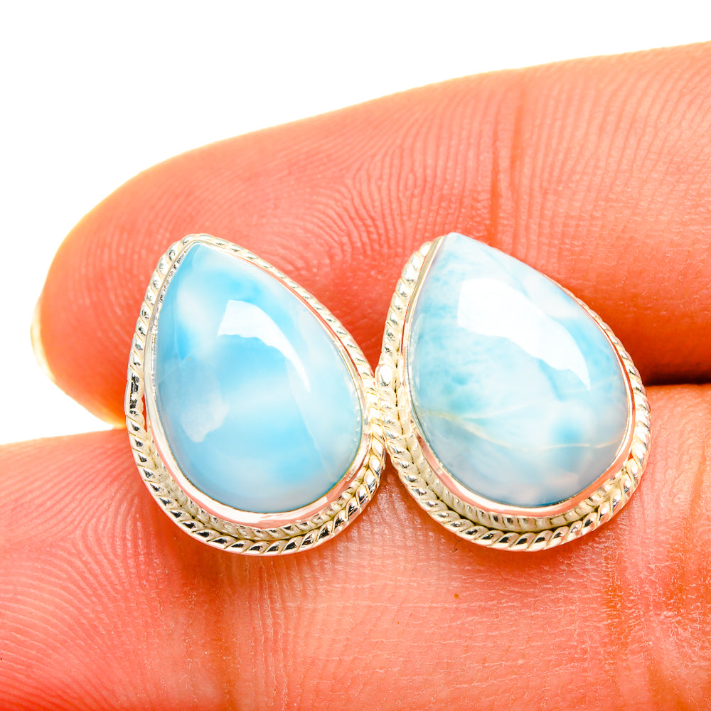 Larimar Earrings handcrafted by Anasilvercos - EARR419503