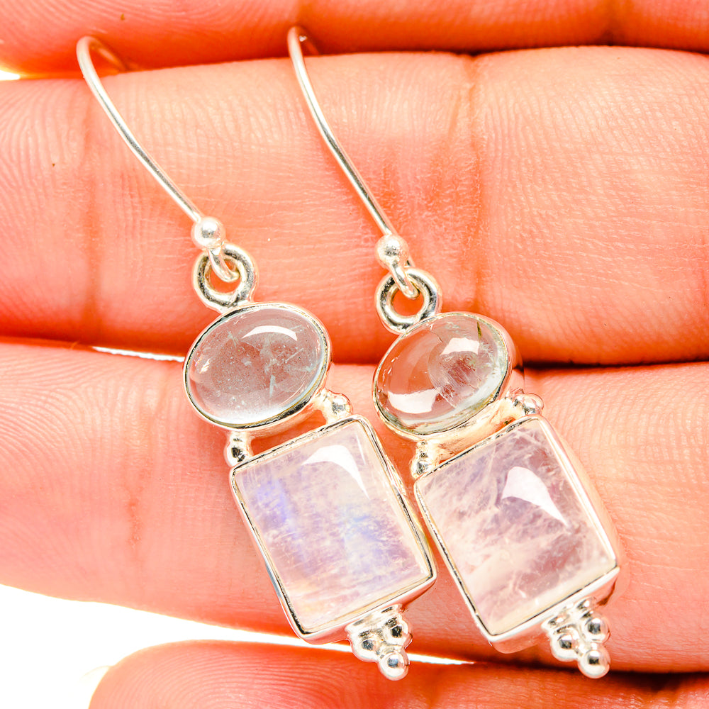 Rainbow Moonstone Earrings handcrafted by Anasilvercos - EARR419511