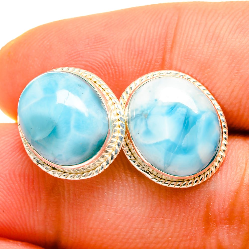 Larimar Earrings handcrafted by Anasilvercos - EARR419524