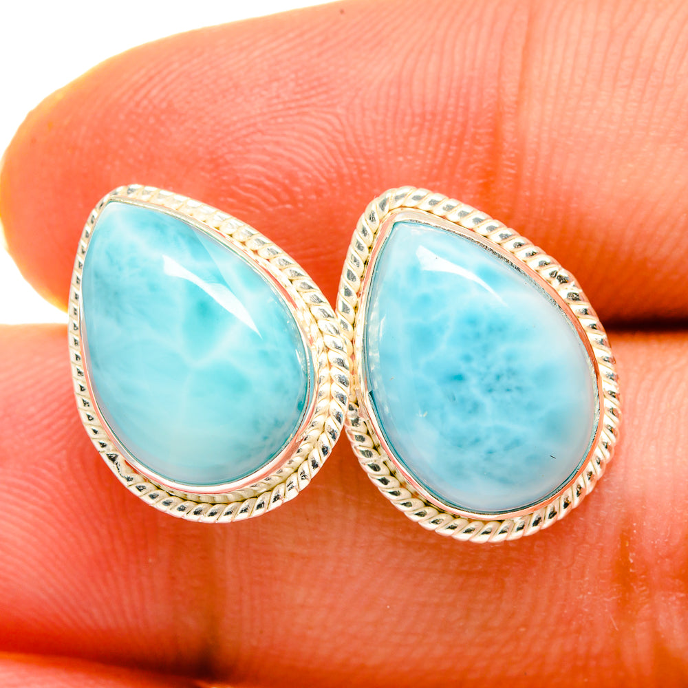 Larimar Earrings handcrafted by Anasilvercos - EARR419527