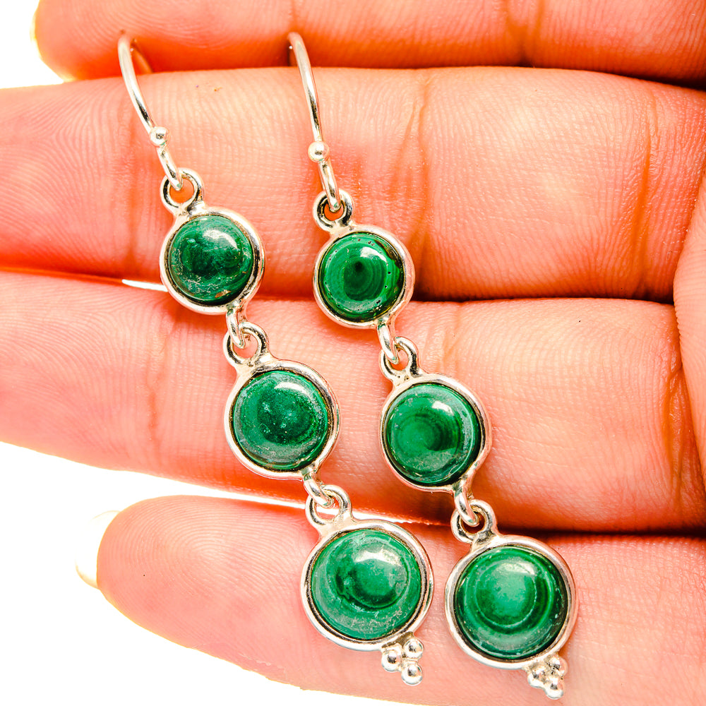 Malachite Earrings handcrafted by Anasilvercos - EARR419528
