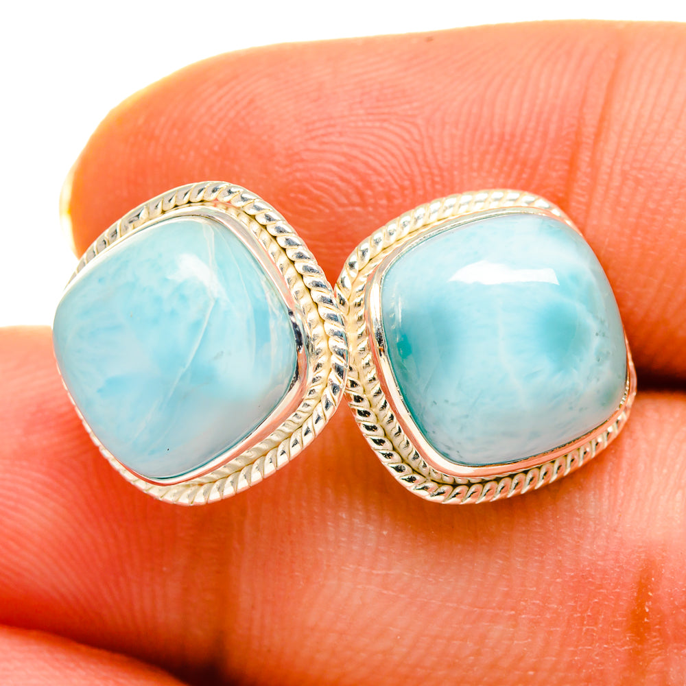 Larimar Earrings handcrafted by Anasilvercos - EARR419529