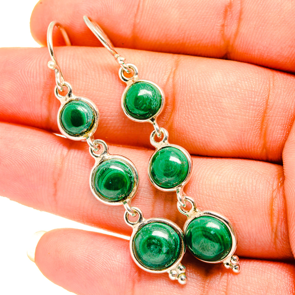 Malachite Earrings handcrafted by Anasilvercos - EARR419559