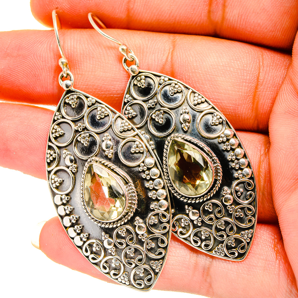 Green Amethyst Earrings handcrafted by Anasilvercos - EARR419562