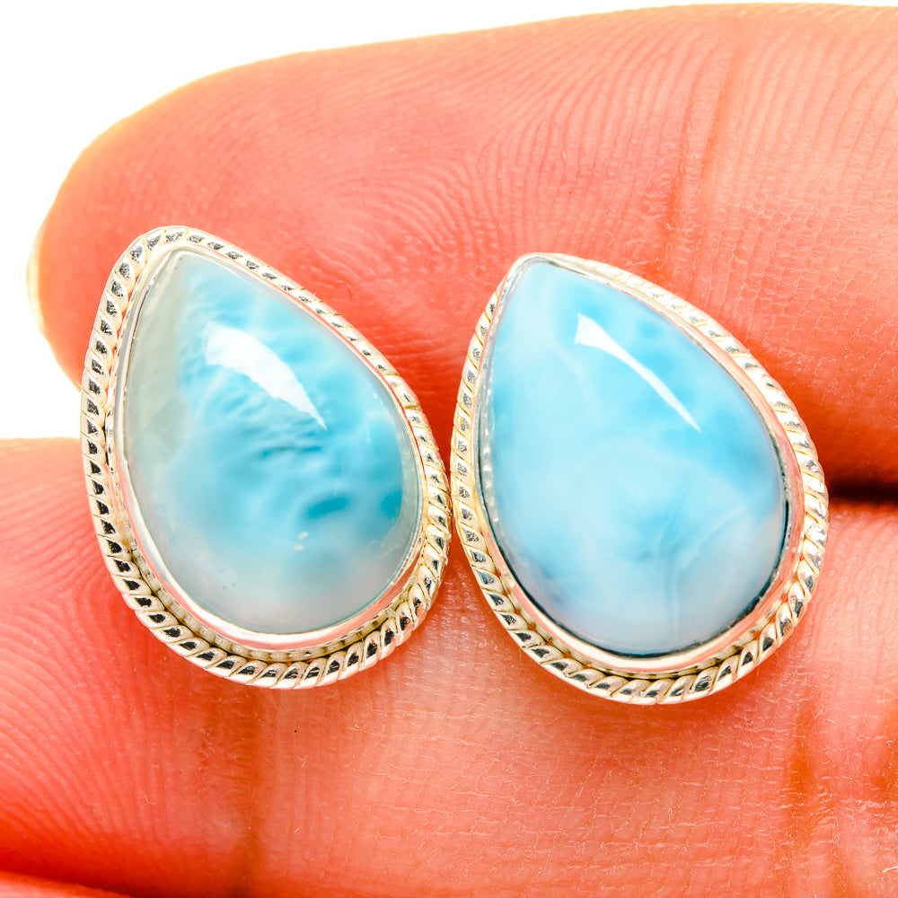 Larimar Earrings handcrafted by Anasilvercos - EARR419588