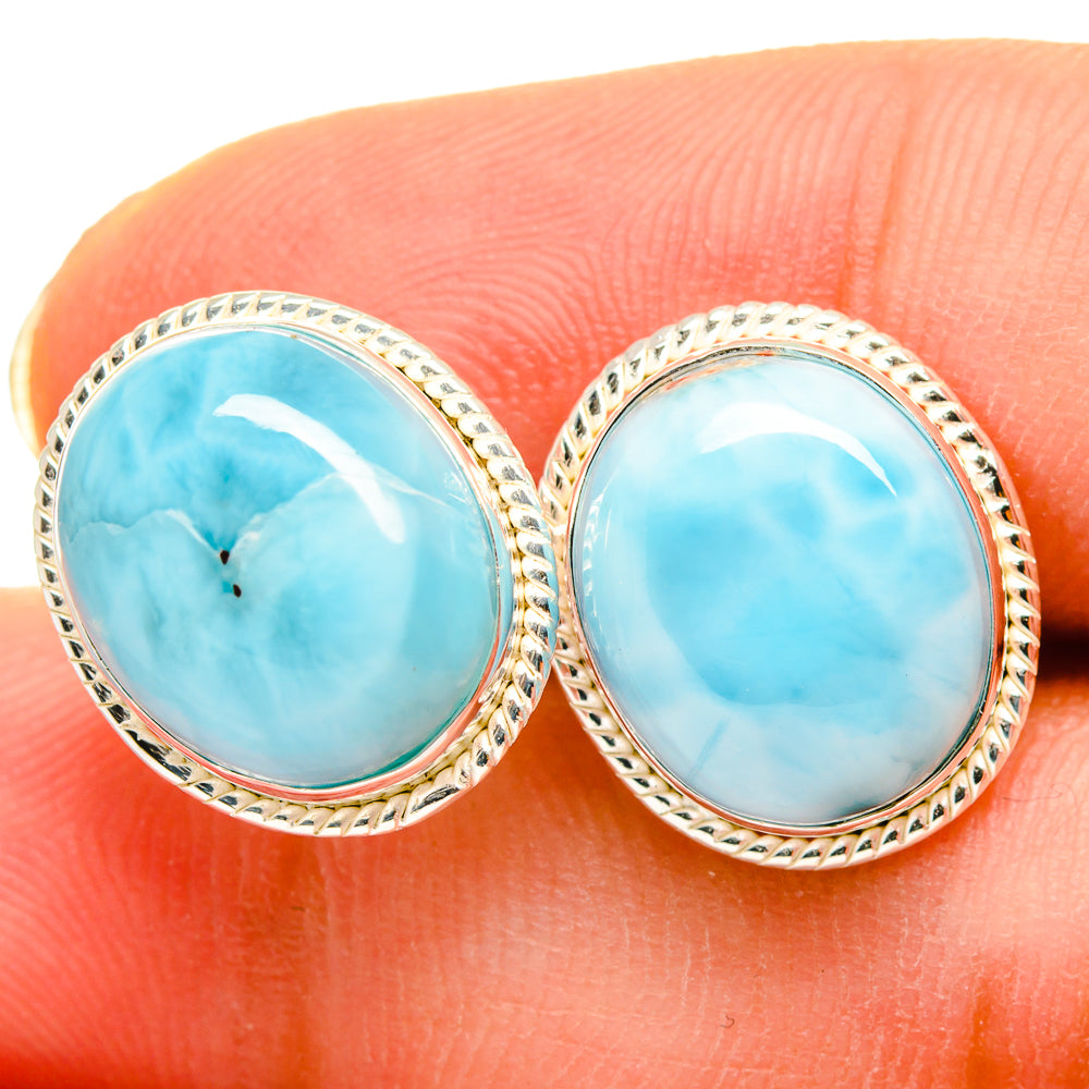 Larimar Earrings handcrafted by Anasilvercos - EARR419598