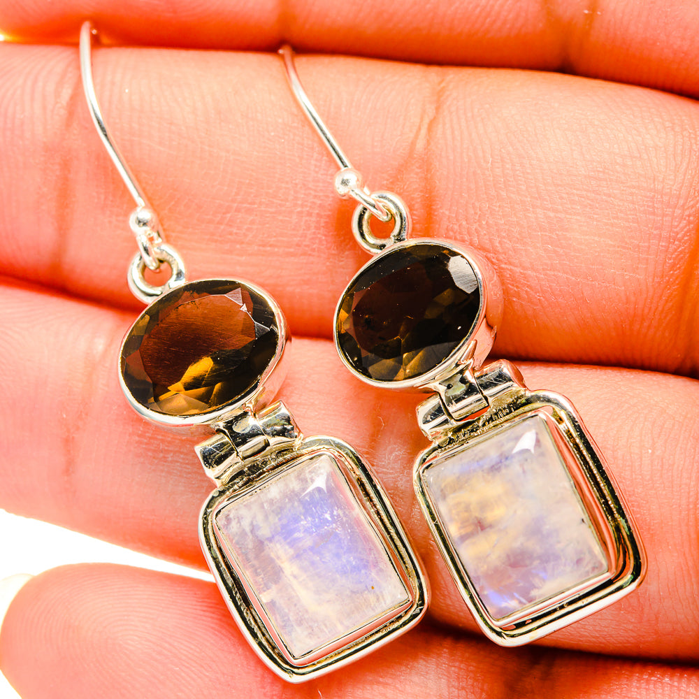Rainbow Moonstone Earrings handcrafted by Anasilvercos - EARR419602