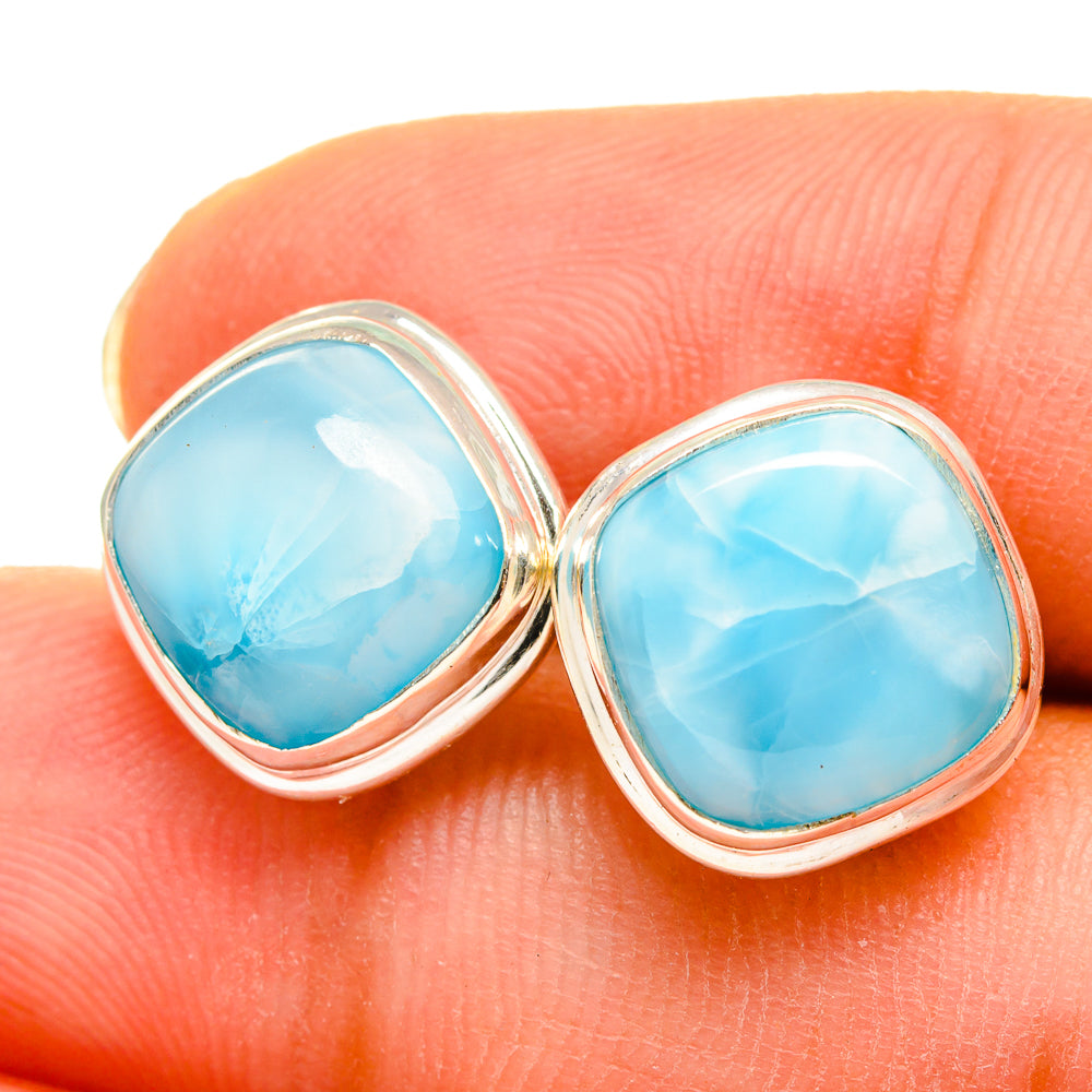 Larimar Earrings handcrafted by Anasilvercos - EARR419604