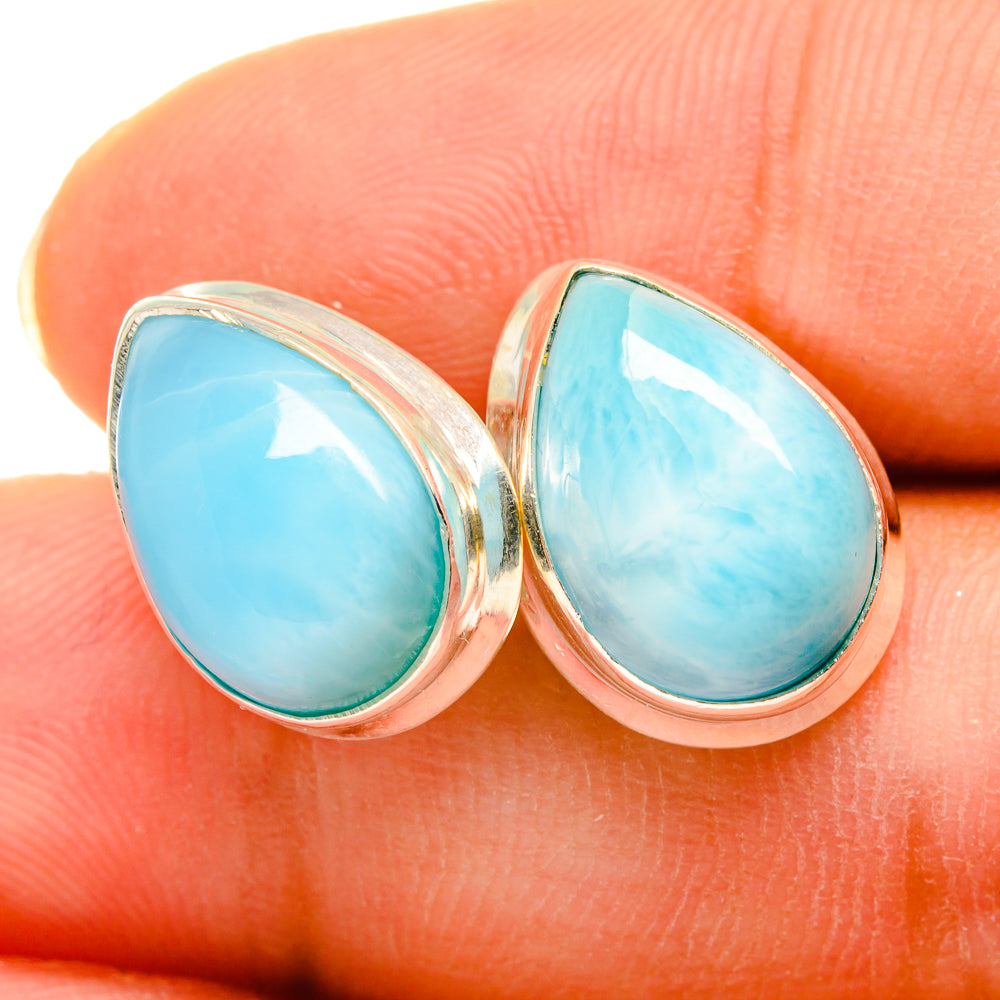 Larimar Earrings handcrafted by Anasilvercos - EARR419608