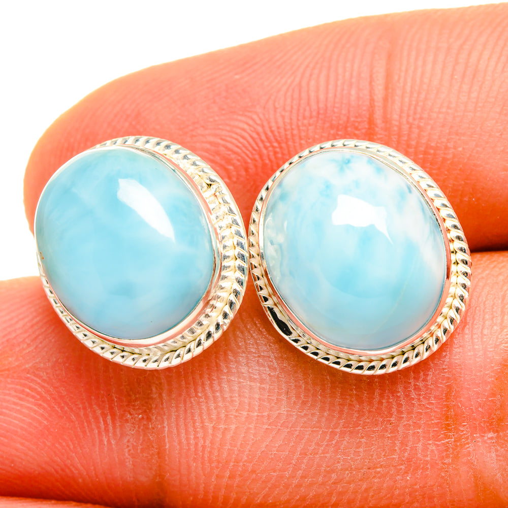 Larimar Earrings handcrafted by Anasilvercos - EARR419635