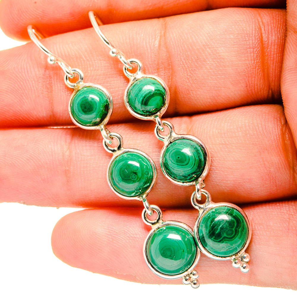 Malachite Earrings handcrafted by Anasilvercos - EARR419637