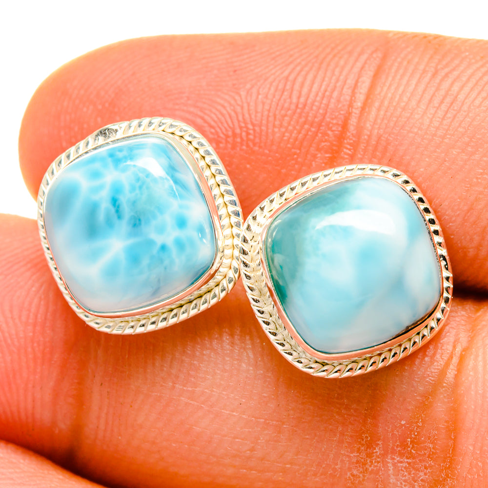 Larimar Earrings handcrafted by Anasilvercos - EARR419651