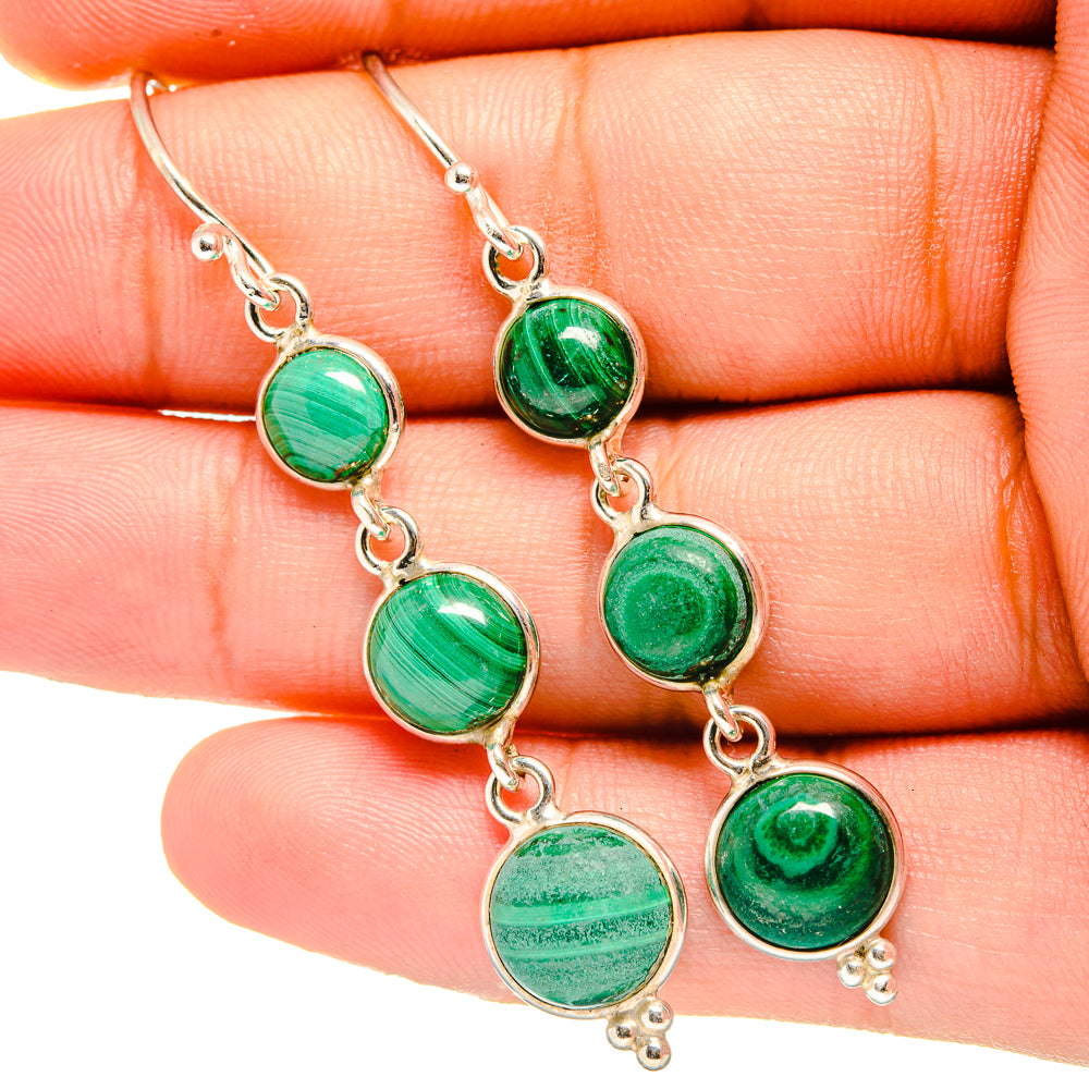 Malachite Earrings handcrafted by Anasilvercos - EARR419653