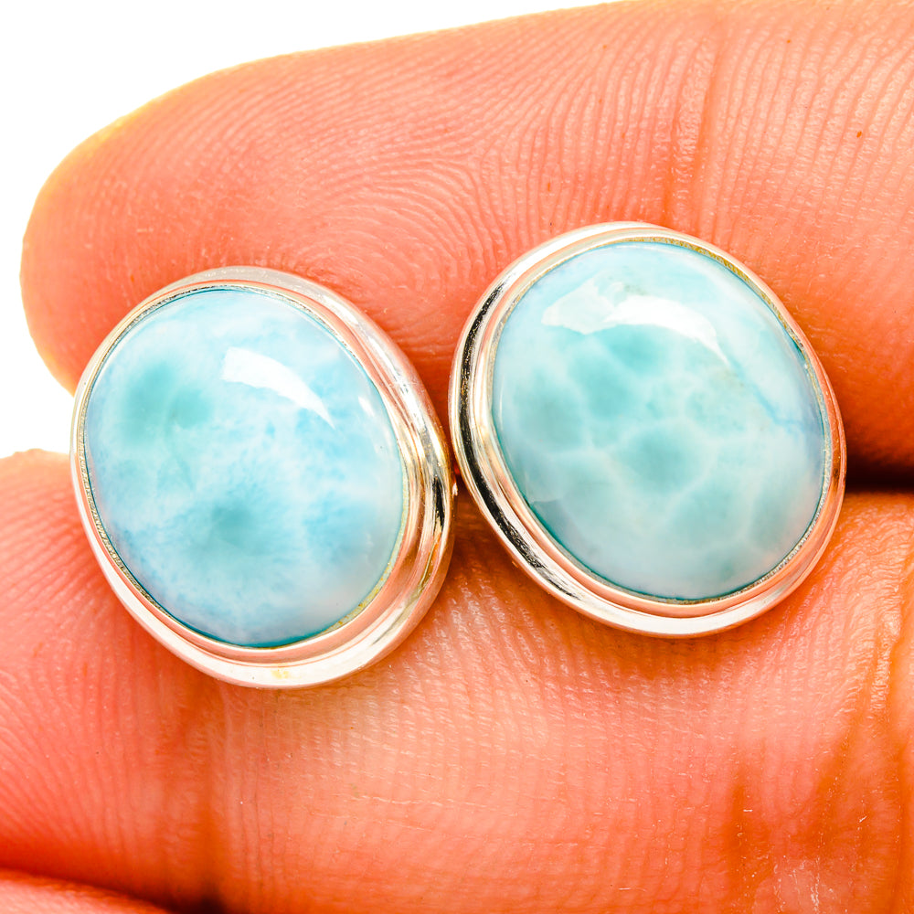 Larimar Earrings handcrafted by Anasilvercos - EARR419666