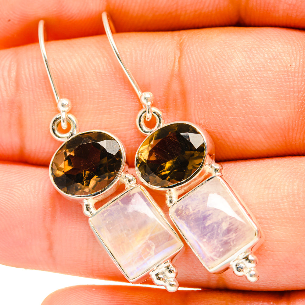 Rainbow Moonstone Earrings handcrafted by Anasilvercos - EARR419672