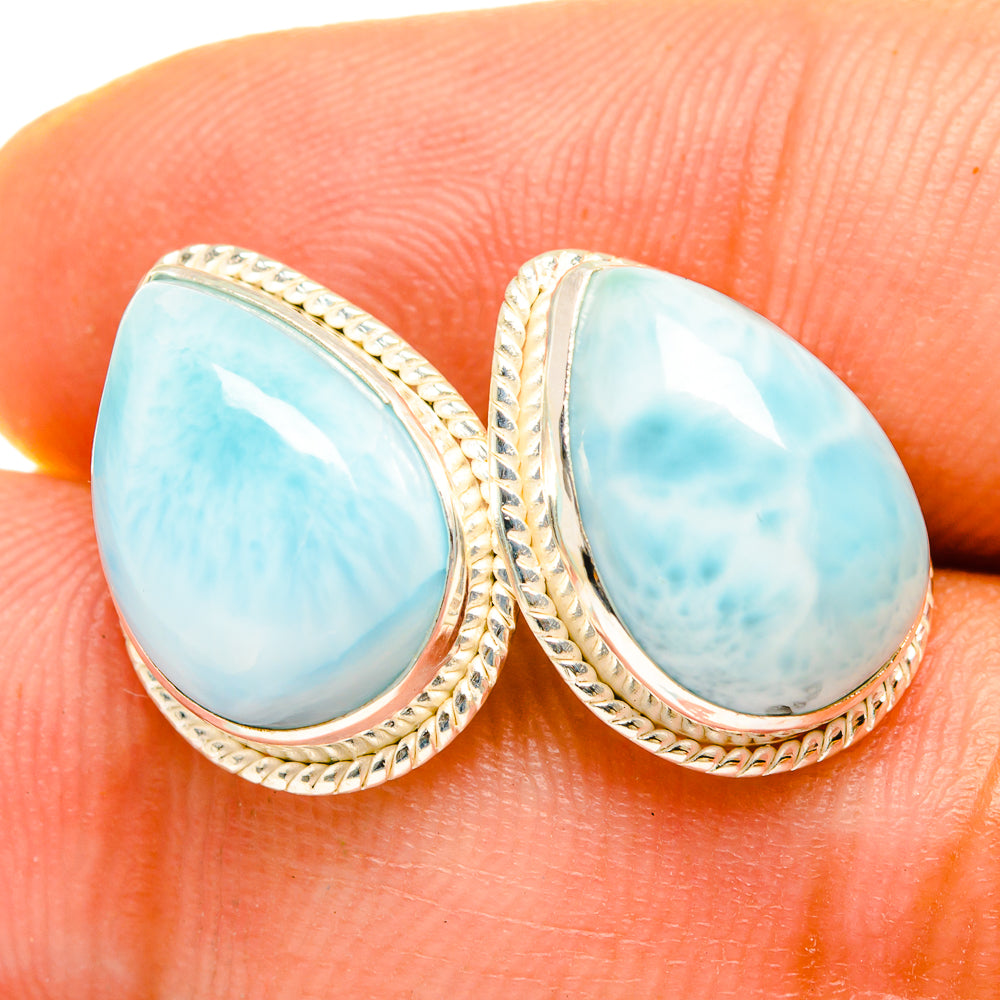 Larimar Earrings handcrafted by Anasilvercos - EARR419680