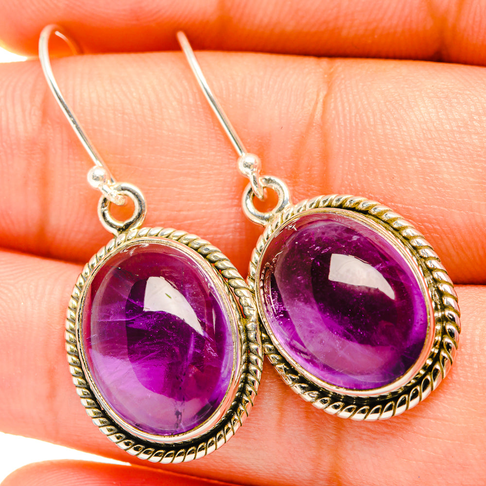 Amethyst Earrings handcrafted by Anasilvercos - EARR419685