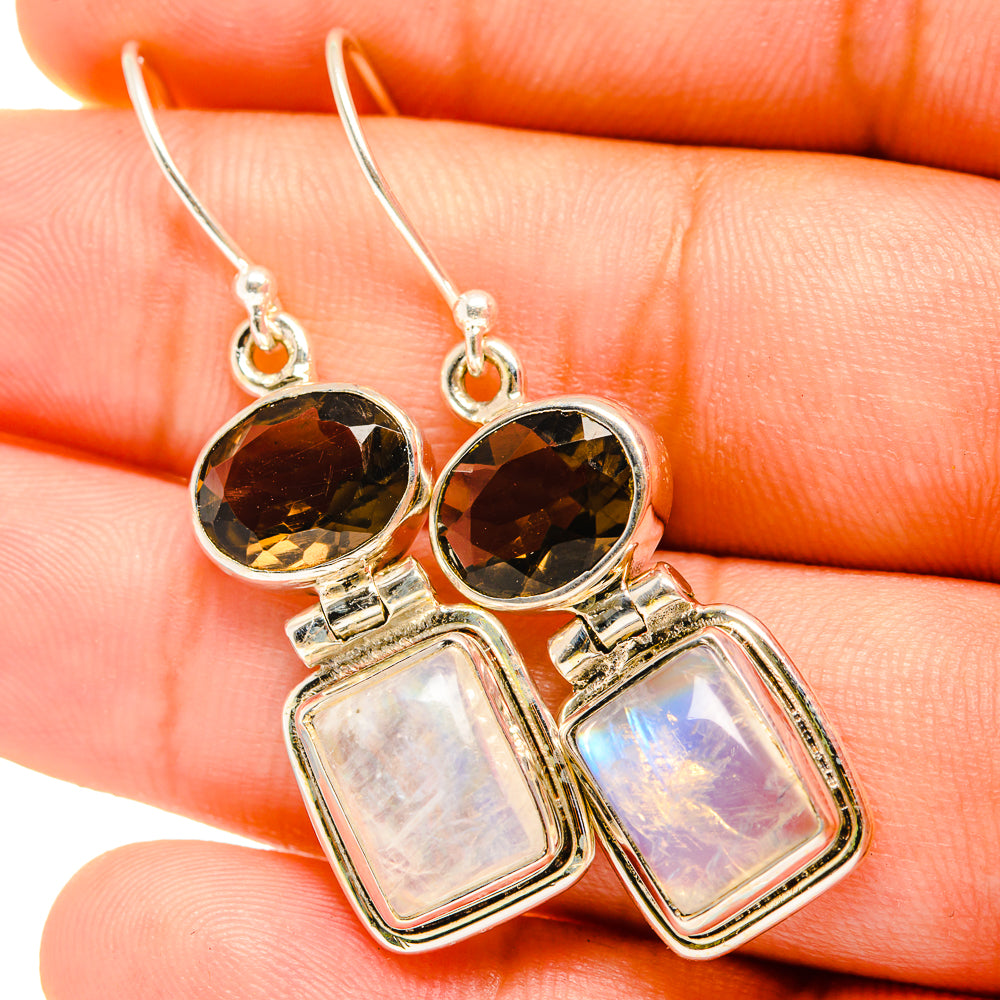 Rainbow Moonstone Earrings handcrafted by Anasilvercos - EARR419690