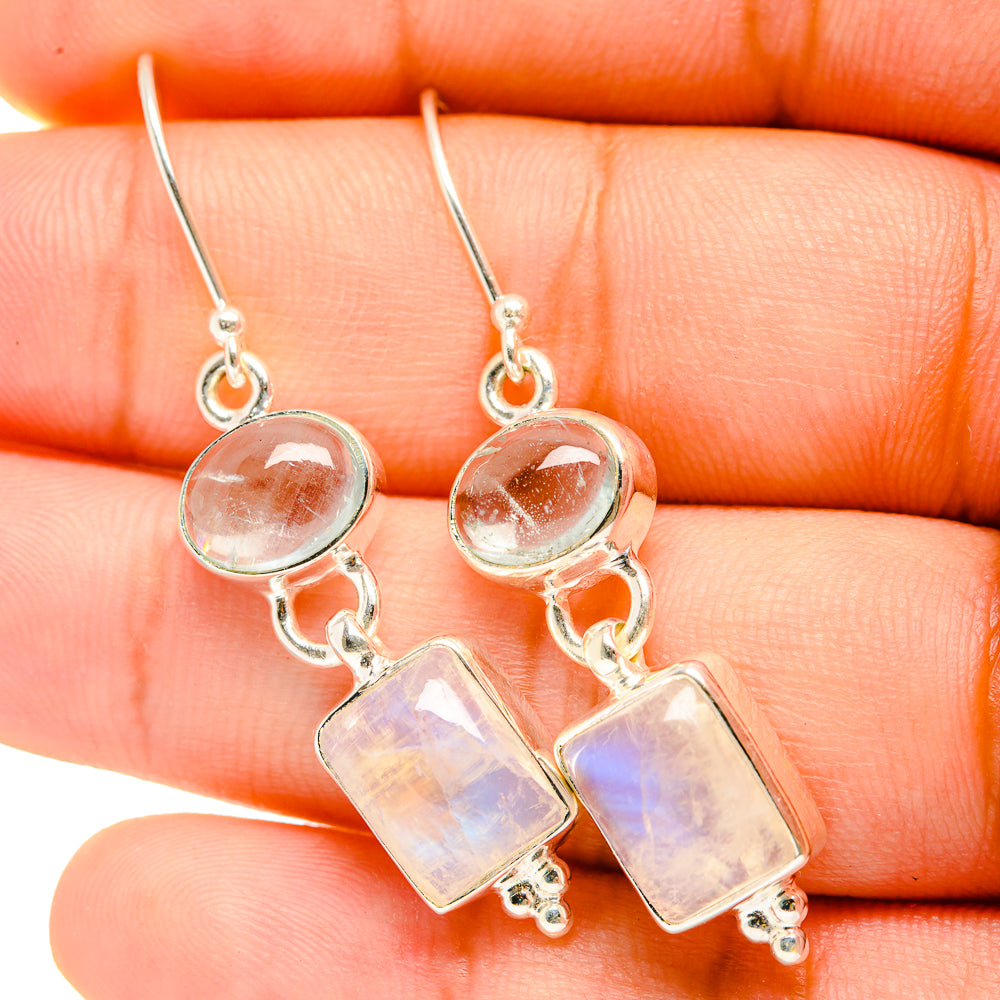 Rainbow Moonstone Earrings handcrafted by Anasilvercos - EARR419698