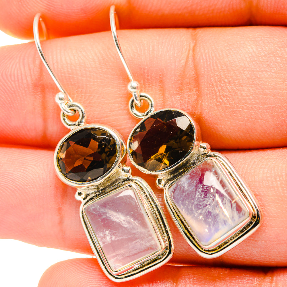 Rainbow Moonstone Earrings handcrafted by Anasilvercos - EARR419772