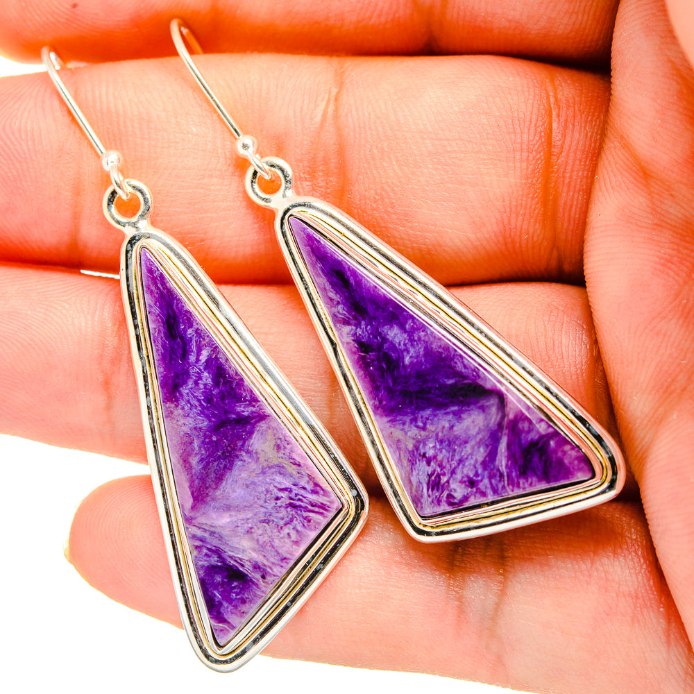 Charoite Earrings handcrafted by Anasilvercos - EARR419810