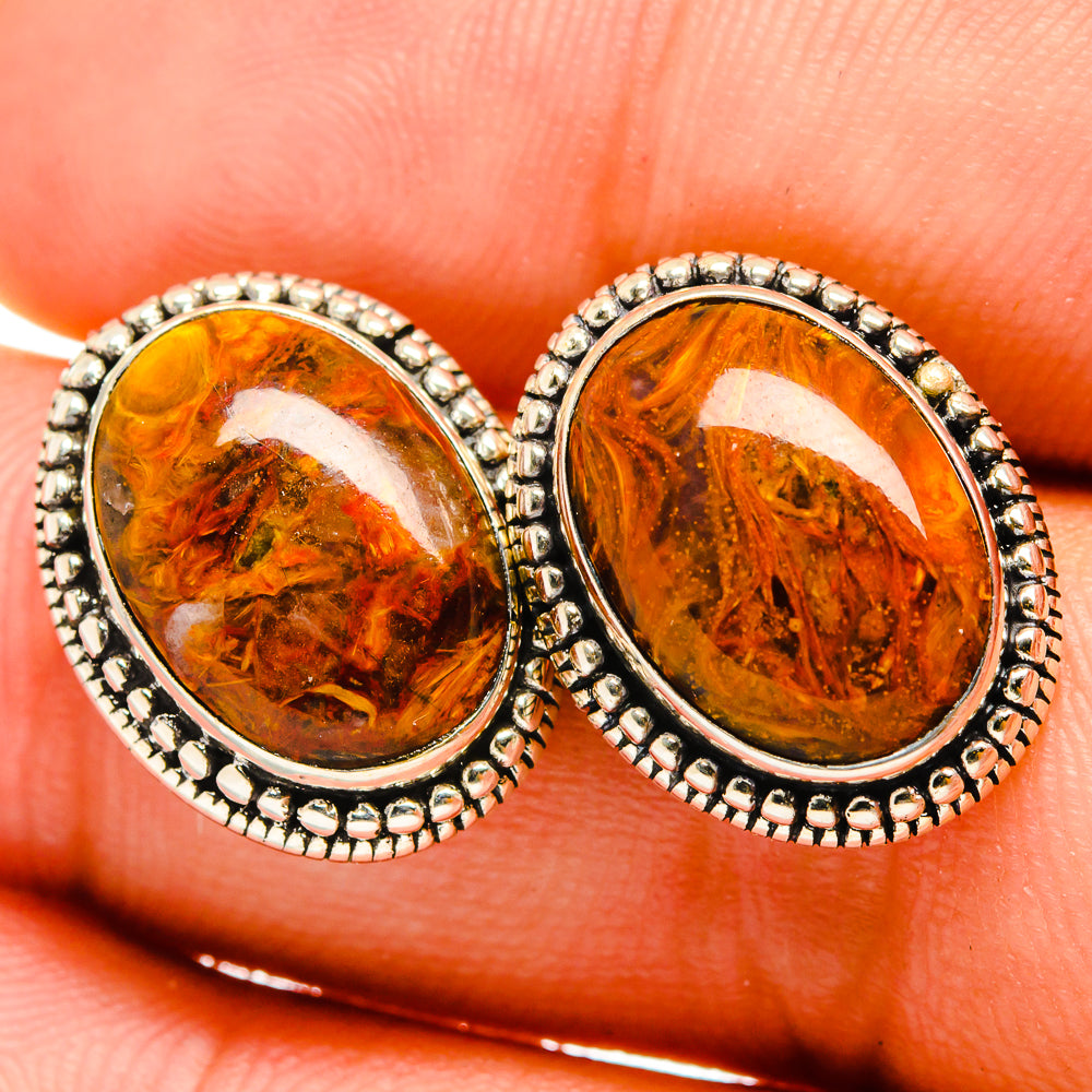 Golden Pietersite Earrings handcrafted by Anasilvercos - EARR419821