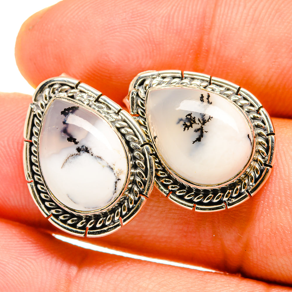 Dendritic Opal Earrings handcrafted by Anasilvercos - EARR419823