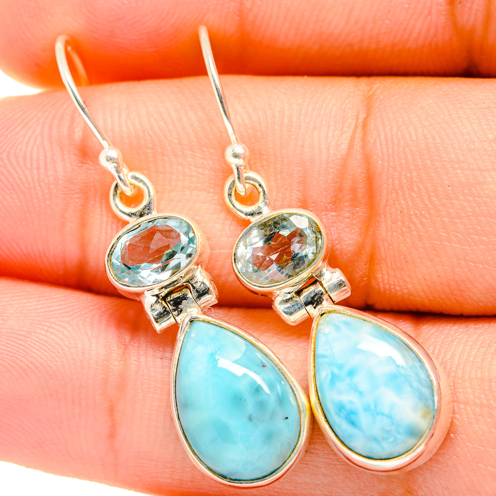 Larimar Earrings handcrafted by Anasilvercos - EARR419825