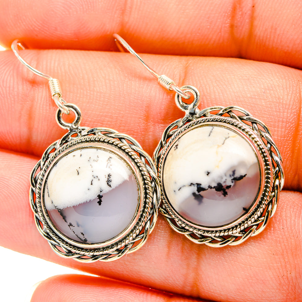 Dendritic Opal Earrings handcrafted by Anasilvercos - EARR419829