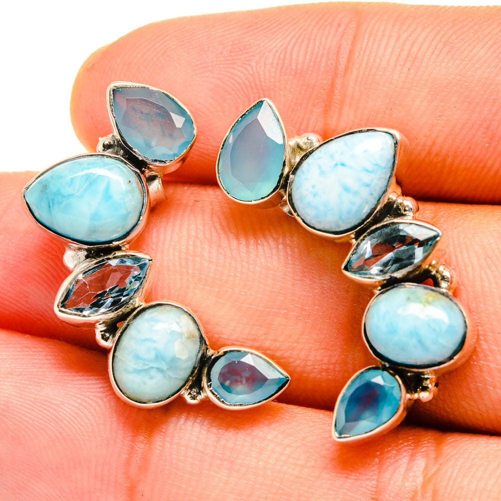 Larimar Earrings handcrafted by Anasilvercos - EARR419835