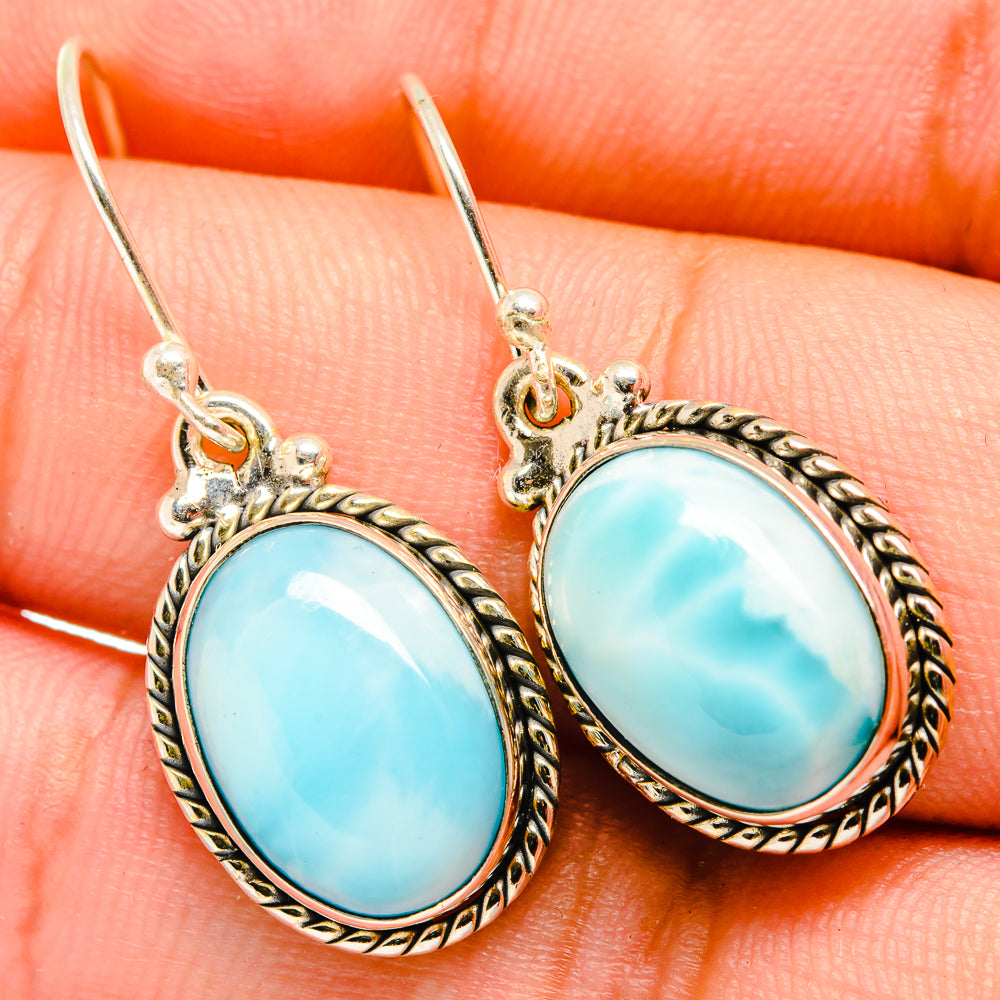 Larimar Earrings handcrafted by Anasilvercos - EARR419840