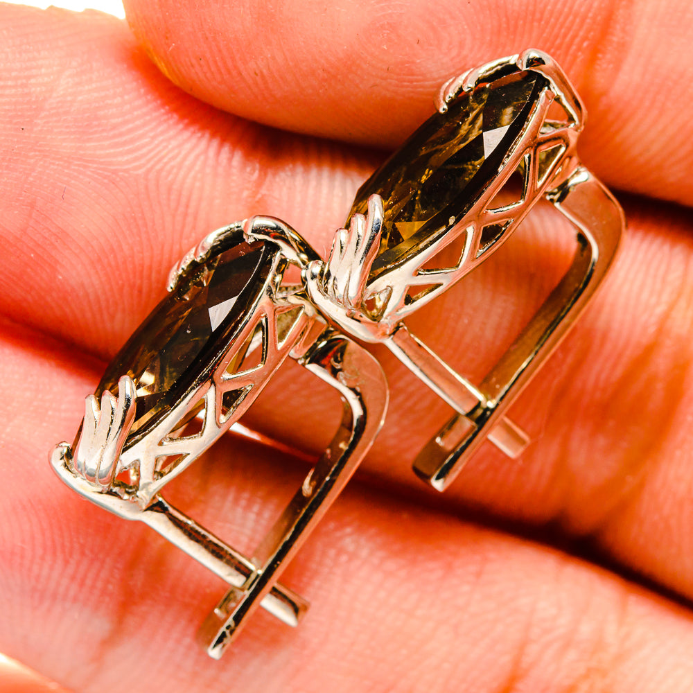 Smoky Quartz Earrings handcrafted by Anasilvercos - EARR419848